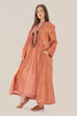Long Doubleface dress in metallic cotton voile.